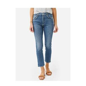 AGOLDE Riley High-Rise Straight-Leg Jeans Womens 25  Denim Factory Distressed Co